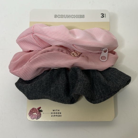 Scrunchies | 3 Pair Zipper Hair Ties | Hidden Compartment | Concerts Events - Picture 4 of 6
